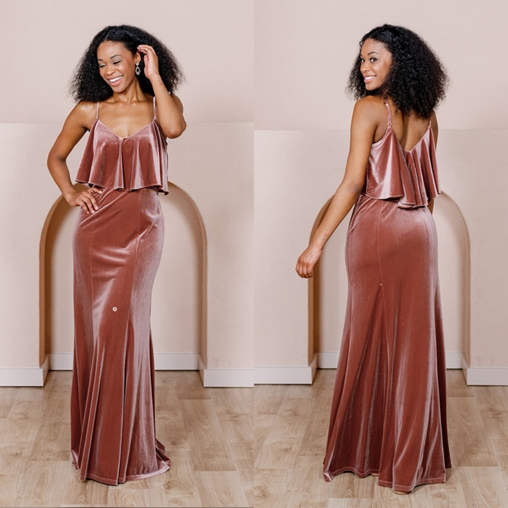 Revelry Riley Convertible Velvet‎ Dress in Terracotta
